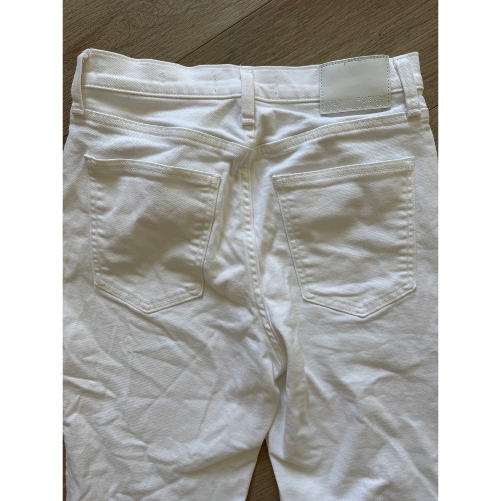 Denim Forum The Arlo High Rise Straight Jeans White 27L Aritzia Button Fly - Picture 8 of 13